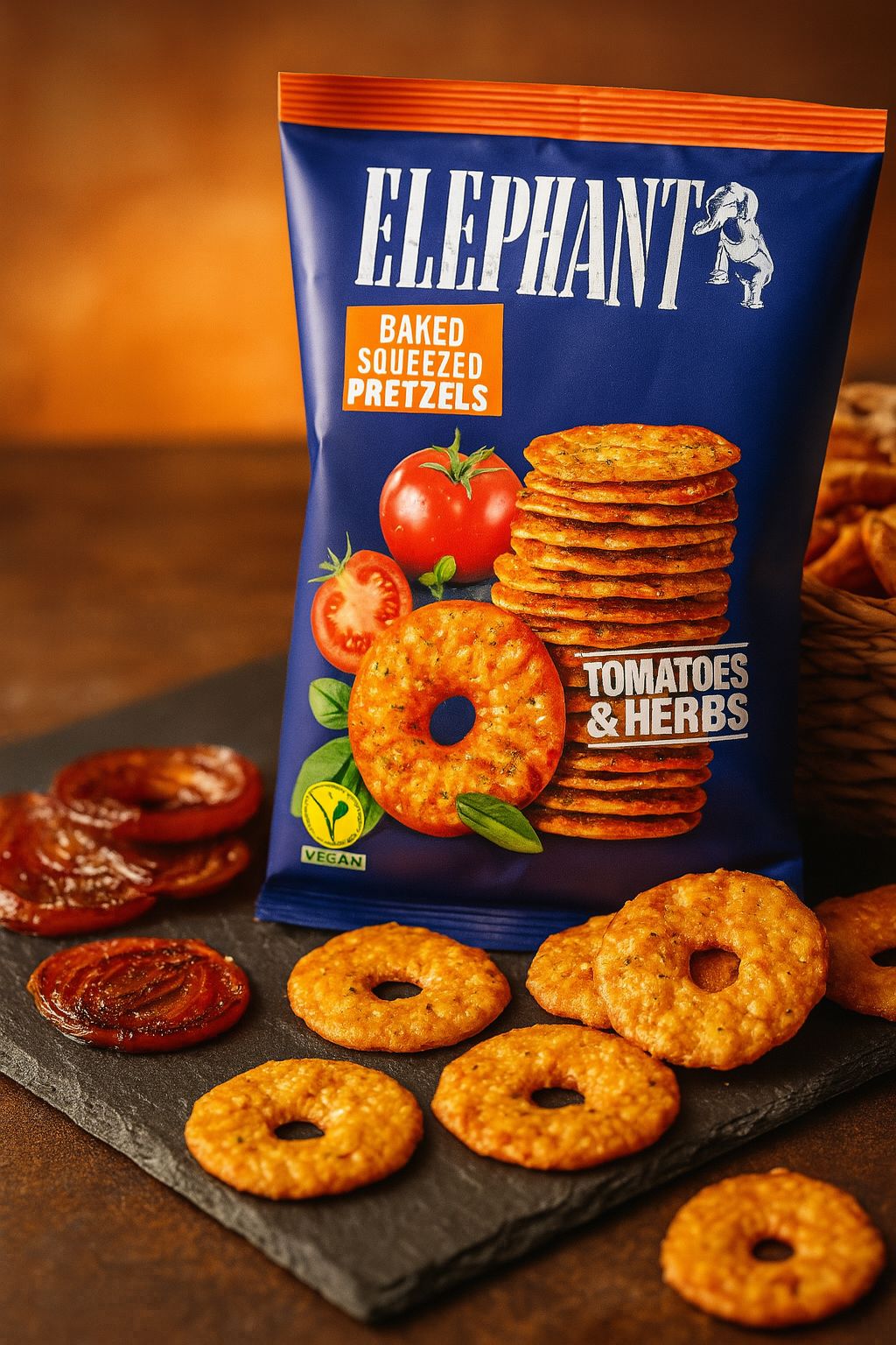 Elephant Baked Squeezed Pretzels Tomatoes & Herbs 160g