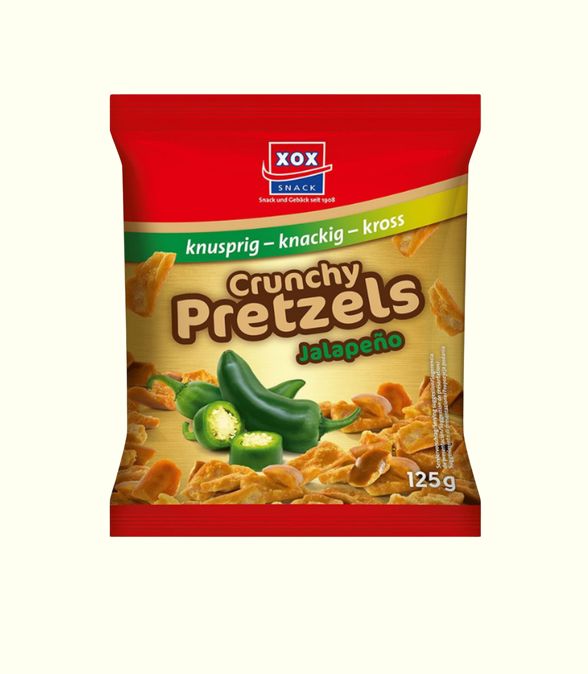 XOX Crunchy Pretzels Jalapeño 125g
