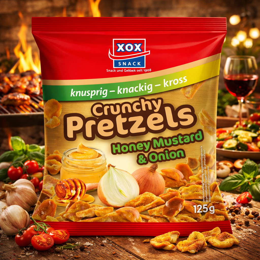 XOX Crunchy Pretzels Honey Mustard Onion 125g