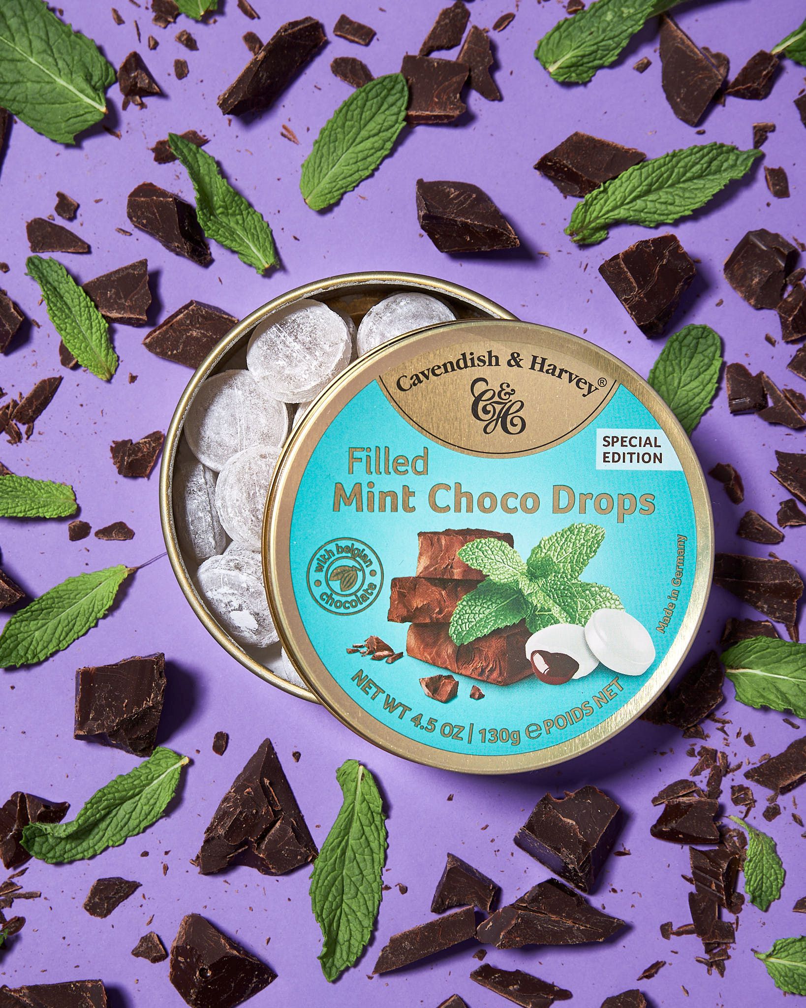 Cavendish & Harvey Mint Choco Drops gefüllt mit Schokolade 130g