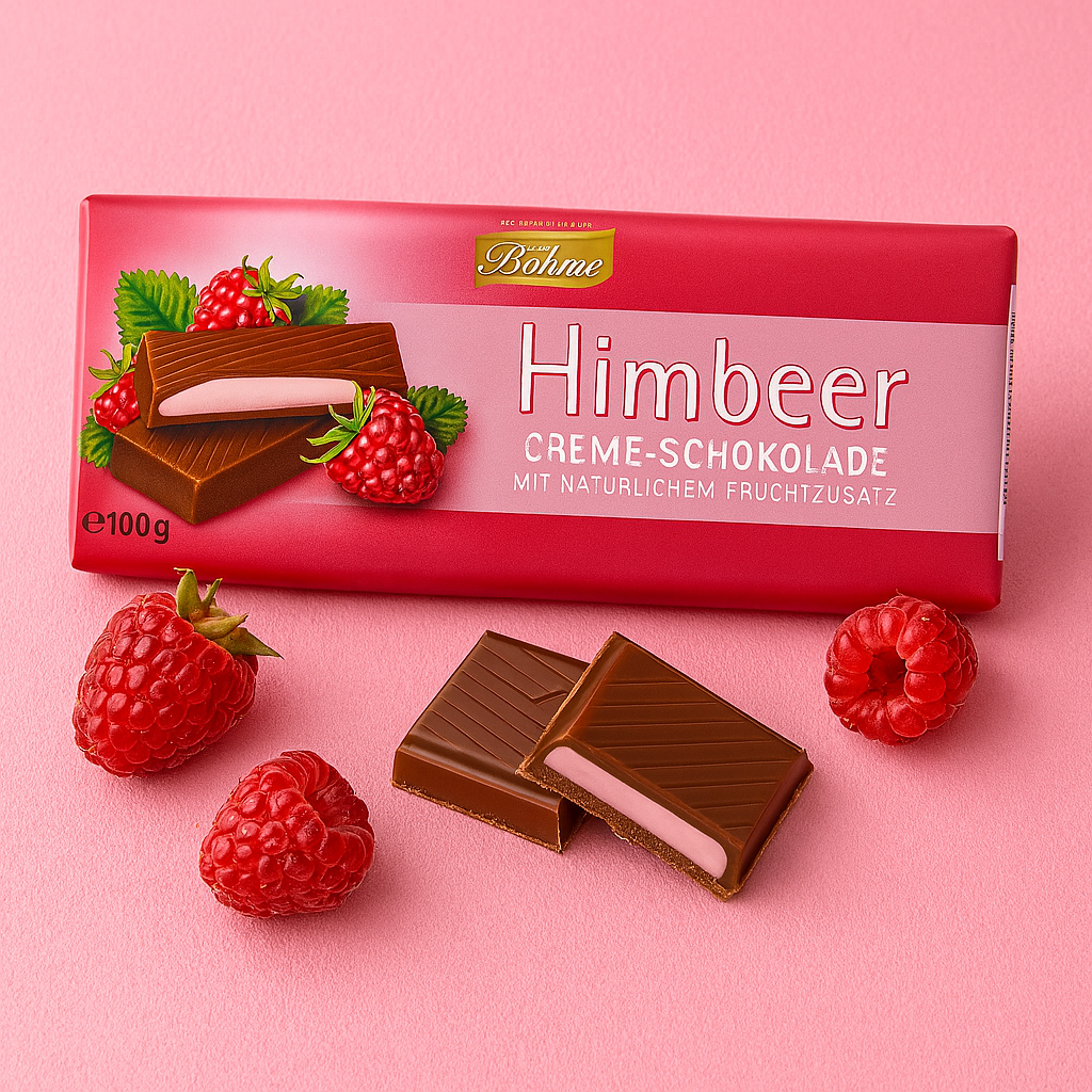 Böhme Himbeer Creme- Schokolade mit Fruchtzusatz 100g