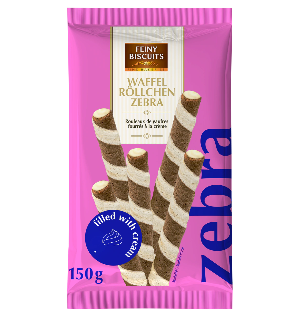 Feiny Biscuits Waffelröllchen Zebra 150g