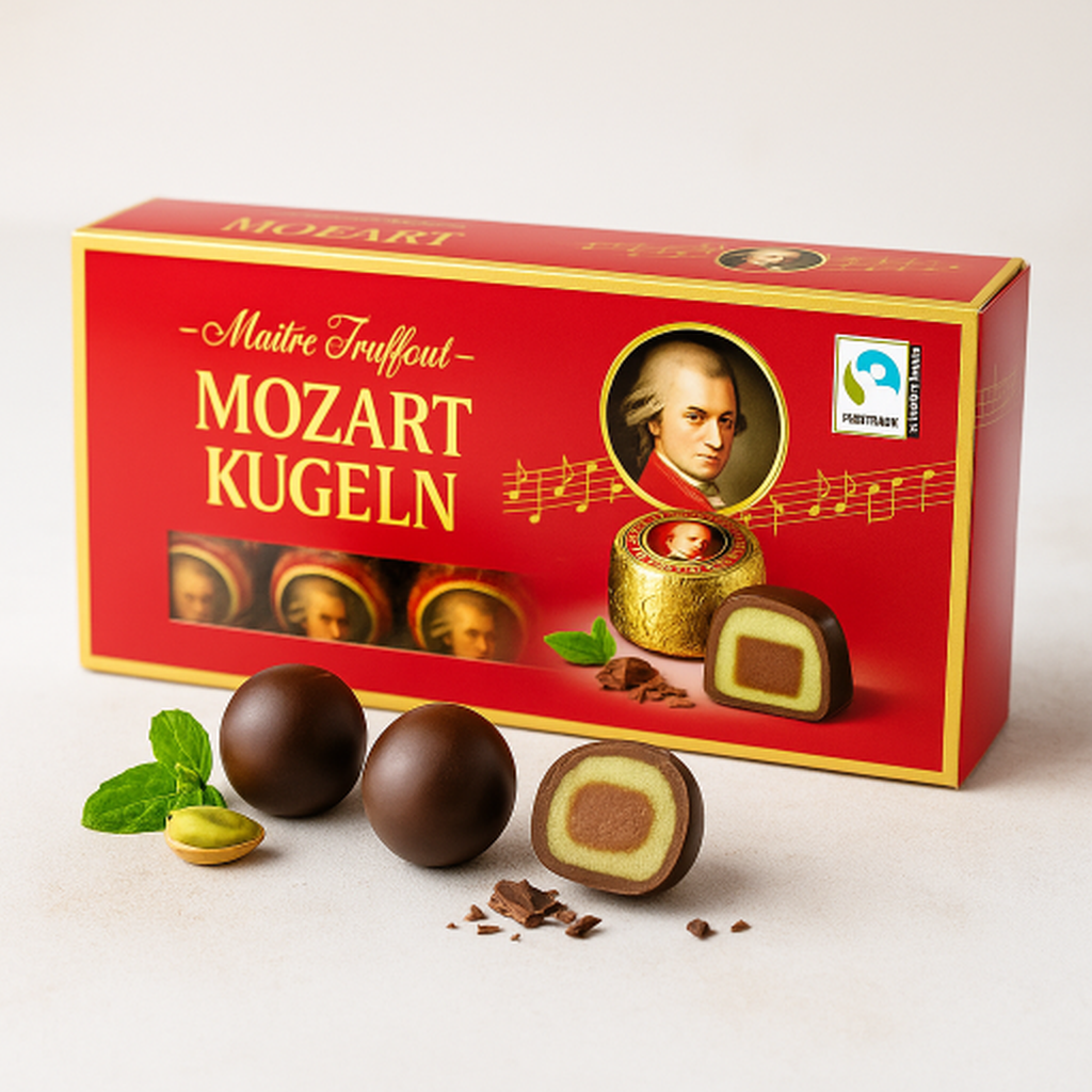 Maître Truffout Mozart Kugeln Pralinen mit Pistazienmarzipan 200g