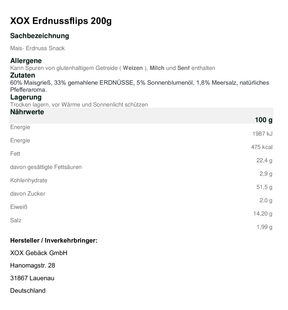 XOX Erdnuss Flips 200g